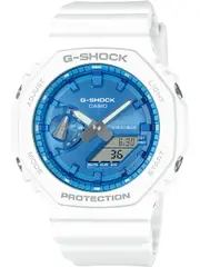 Casio G-Shock GA-2100WS-7AER Blue Dial White Resin Mens Watch