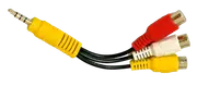 3.5mm AUX Jack to 3 RCA Female AV TV Audio/Video Composite Cable Retro Consoles
