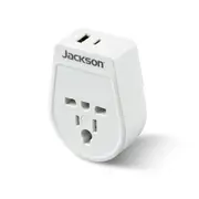 Jackson PTA878USBMC Slim Inbound Travel Adaptor with 1x USB-A & 1x USB-C (2.1A) Port For incoming Tourists from USA / Japan / UK / Hong Kong - Converts Plugs for use in NZ / AU [PTA878USBMC]