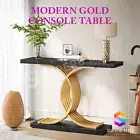 Console Table Coffee Hall Narrow Entrance End Sofa TV Shelf Plant Stand Black