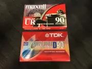 New TDK D90 & Maxell UR 90 Sealed Blank IEC Type I Audio Cassettes