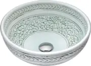Anzzi LS-AZ185 Cadence 16-1/10" Glass Vessel Bathroom Sink - Decor White