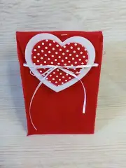 NEW RED HEART ❤ Felt FABRIC Gift Bag Holiday Polka Dots Christmas Grinch Love