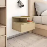 NNEVL Floating Nightstands 2 pcs Sonoma Oak 40x31x27 cm Chipboard