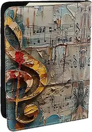 [JEJEA] Music Notes Print Travel Organizer Credit Cards Case Passport BookPassport Holder Cover Wallet forTraveling,, Black, One Size