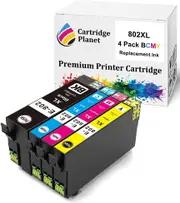 4 Pack (1BK,1C,1M,1Y) Compatible Ink for Epson 802XL for Epson Workforce Pro WF-4720 Workforce Pro WF-4740 Workforce Pro WF-4745