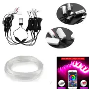 DC12V 10in1 RGB Ambient LED with 8M Car Interior Decor Fiber Optical Strip Light