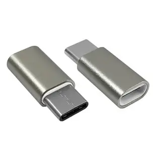 USB 3.1 Type-C 轉Micro USB OTG鋁合金轉接頭(銀-二入組)