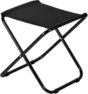 Harbour Housewares Folding Stool - Black - Pack of 1 - Canvas Camping Stool Adults Small Portable Lightweight Outdoor Foldable Garden Seat for Fishing, Travelling, Picnics