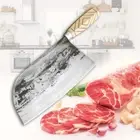 Handmade Cleaver Knife Forged Steel Wood Handle Slicing Beef Cut Chef Butcher L