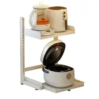在飛比找松果購物優惠-MGSHOP 超耐重桌上型電器架 廚房收納架 推拉置物架(微