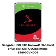 Seagate HDD 8TB Ironwolf NAS hard drive disk SATA 6Gb/s model ST8000VN004