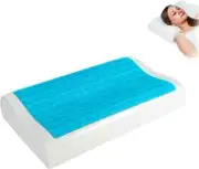 Cooling Gel Memory Foam Orthopedic Contour Pillow for Firm Head, Neck and Back