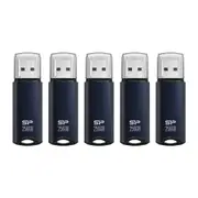 Silicon Power 256GB Marvel M02 USB 3.0 Flash Drive - Navy Blue (5-Pack)