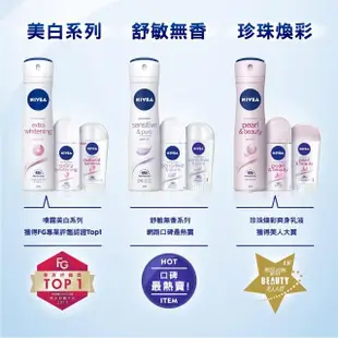 【NIVEA 妮維雅】止汗爽身噴霧 美白精華植萃150mlx1(櫻花/百合 全天候自信舒適的感爽呵護)