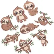 Gatuida 8PCS Sloth Shaped Iron Patches for Clothes Repair Decorative Bag Appliques for DIY Crafts and Accessories for Backpacks Hats and Jackets