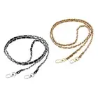 2Pcs 47" Purse Chain Strap with Buckle for Bags(Black, Silver&Light Brown, Gold)