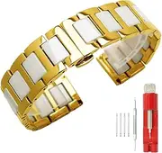 [Kai Tian] Exquisite two-tone metal watch strap with tool 14 mm, 16 mm, 18 mm, 20 mm, 22 mm, 24 mm