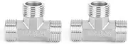 Water Line Adapter,G1/2in Male Thread Stainless Steel T Shaped Tee Connector Pipe Connection Fittings Accessories
