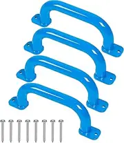 ESPETS 10 Inch 4 Pieces Blue Metal Safety Handles for Playground Accessories - Outdoor Backyard Swing Set Kids Grab Handles, Playset Hand Grips for Playhouse, Treehouse, Jungle Gym, Climbing Frame