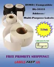 75 Roll Adhesive 400 Twin Turbo Dymo Compatible LabelWriters Endicia® 450 Duo