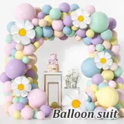 163Pcs Daisy Balloon Garland Arch Kit Reusable Pastel Balloon-.-.