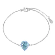 Anyco Bracelet Cuba Drop Blue Heart Shape Iced Out Tennis Cubic Zirconia 925 Silver Chain Crystal Bracelets Bangles Charm For Bracelet Women