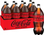 Coca-Cola Zero Sugar Soft Drink Multipack Bottles 8 X 2L