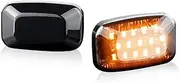 Side Mirror Indicator For Toyota For Land For Cruiser 70 80 100 Series 2Pieces Sequential Dynamic LED Side Marker Lights Flowing Turn Signal Light Dynamic Sequential Blinker(2xDynamic Smoked)