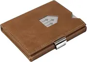 [EXENTRI] Leather Trifold Wallet - RFID Blocking w/Stainless Steel Locking Clip