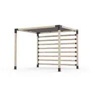 Toja 2.44 x 3.05m Grid Pergola Kit W/ Post Wall & Shade