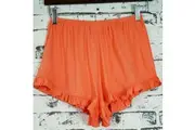 Ladies PJS Cotton Blend Frill Knit Sleep Shorts Pyjamas Black, Coral or Teal (1079)
