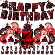 Deadpool Party Supplies Balloons Cake Topper Banner Birthday Decorations