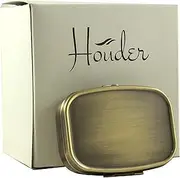 Classy Brass Pill Box by Houder - Decorative Pill Case with Gift Box - Carry Your Meds in Style (Rectangular)