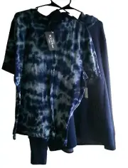 And1 2XL Navy Full-Zip Hoodie & RXORaw 2XL Blue Tie-Dye T-Shirt Mens D23 J