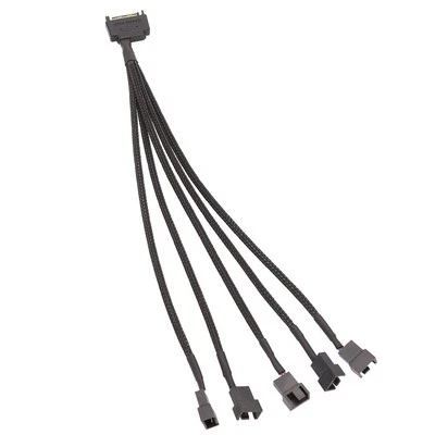 15-Pin SATA to 5 Fan Adapter Cable SATA to 3 Pin/4 Pin PMW PC Case Fan 2604