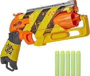 Nerf Zombie Strike Hammershot Blaster - Pull-Back Hammer-Blasting Action, 5 Official Nerf Zombie Strike Darts - Stripes Color Scheme (Amazon Exclusive)