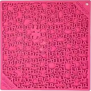 SodaPup Jigsaw eMat Enrichment Lick Mat. Complex Slow Feeder Experience for Your Dog. Calm, Entertain, Avoid overfeeding, Promote Fresh Breath, Healthy Teeth & Gums (Pink)