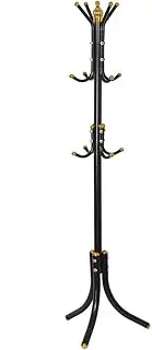 Free Standing Coat Rack with 12 Hooks, Metal Tree Coat Hanger Holder, Standing Entryway Clothes Hanger Rack, Clothes Display Stand for Entrances Bedrooms Offices Narrow Places