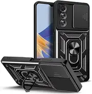 [Ezydigitals] Case for Oppo A80 5G CamShield Lens Protection Ring Kickstand Case - Black