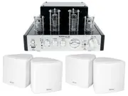 Rockville BluTube Tube Amplifier/Home Theater Receiver+(4) White 3.5" Speakers