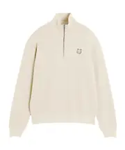 Maison Kitsuné Bold Fox Head Patch Comfort Half Zipped Sweatshirt S,XL,L,M White