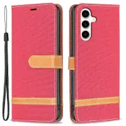 For Samsung Galaxy S23 FE Jeans Cloth Splicing PU Leather Cover Wallet Stand Phone Case