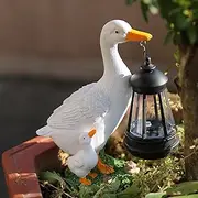 BRMM MIA Garden Statues Garden Ornaments AnimalOutdoor Statues Standing Ducks Garden Animal Sculpture (Duck Lamp)