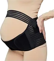 [Generic] Supporting Abdominal Girdle Maternity Women's Belly Band Pregnancy Belly Support Band For Relieving Back Pelvic(Black,L)
