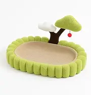 Sofuto Bonsai Cat Tree with Large Oval Base, Sisal Cat Bed, Scratching Pad, 65cm Length, Cat Bed and Toy Combo