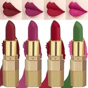 [PERPAA] Xpression Weightless Matte Waterproof Lipstick Enriched with Vitamin E One Stroke Application -Combo of 4 (5-8 Hrs Stay) (Matte Magenta,Matte Apple Red,Matte Maroon,Natural Pink)