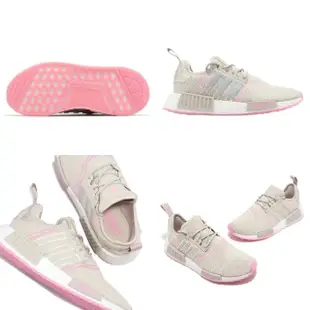 【adidas 愛迪達】休閒鞋 NMD_R1 W 女鞋 米白 奶茶 粉紅 Boost 愛迪達(GW9473)