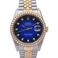 在飛比找蝦皮購物優惠-日誌型18K黃金後鑲鑽自動機械手錶瑞士腕錶16233