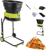 Electric Leaf Mulcher, 2500W Garden Shredder with Wheels,Leaf Rake, Storage Bag, 8000Rpm Chippers with 54Cm Funnel Diameter for Yard Cleanup, Composting 20M-Power-Cord Compost Shredder